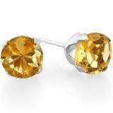 1.50 Carat (ctw) 6MM REAL GENUINE YELLOW CITRINE 925 STERLING SILVER STUDS EARRINGS