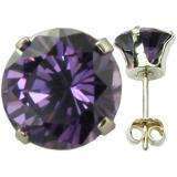 1.75 Carat (ctw) 6MM REAL GENUINE PURPLE AFRICAN AMETHYST ROUND EARRING 6 MM 925 STERLING SILVER