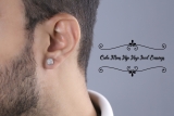 0.30 Carat (ctw) Sterling Silver White Real Diamond Ice Cube Dice Shape Mens Hip Hop Iced Stud Earrings 1/3 CT