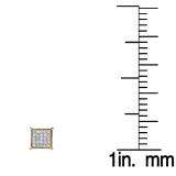 0.33 Carat (ctw) 18k Yellow Gold Plated Sterling Silver Round Diamond Square Shaped Iced Hip Hop Micro Pave Stud Earrings 1/3 CT