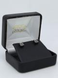 0.10 Carat (ctw) Round Black Diamond V-Prong Square Shape Mens Hip Hop Iced Stud Earrings 1/10 CT Black Plated 10k Gold