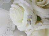 0.10 Carat (ctw) 10K White Gold Real Diamond Kite Shape Mens Hip Hop Iced Stud Earrings 1/10 CT