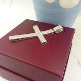 2.00 Carat (ctw) Sterling Silver White Diamond Micro Pave Mens Hip Hop Style Religious Cross Pendant Necklace FREE CHAIN