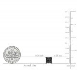 0.10 Carat (ctw) Black Plated Sterling Silver Round Black Diamond Square Shape Mens Hip Hop Iced Stud Earrings