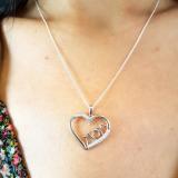 0.10 Carat (ctw) Sterling Silver White Diamond Ladies Heart Moms Gift Pendant 1/10 CT