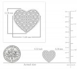 0.25 Carat (ctw) Platinum Plated Sterling Silver Round Diamond Heart Shape Hip Hop Iced Stud Earrings