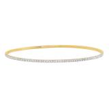 1.60 Carat (ctw) Round White Diamond Ladies Bangle Bracelet 14K Yellow Gold