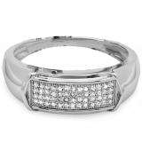 0.25 Carat (ctw) Platinum Plated Sterling Silver Micro Pave Round Diamond Mens Wedding Band Ring 1/4 CT