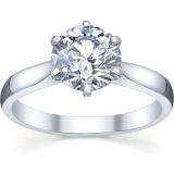 Platinum Ladies Solitaire Semi Mount 4 Prong Engagement Ring (No Center Stone)