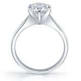 Platinum Ladies Solitaire Semi Mount 4 Prong Engagement Ring (No Center Stone)