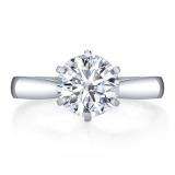 Platinum Ladies Solitaire Semi Mount 4 Prong Engagement Ring (No Center Stone)