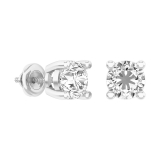 IGI Certified 2.16 Carat (ctw) 14K White Gold Round Cut White Diamond Ladies Stud Earrings