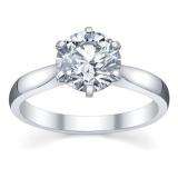 IGI Certified 1.50 Carat (ctw) 14K White Gold Brilliant Round Diamond Ladies Bridal Engagement Solitaire Ring 1 1/2 CT