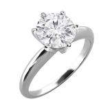 IGI Certified 2.02 Carat (ctw) 14K White Gold Brilliant Round Diamond Ladies Bridal Engagement Solitaire Ring 2 CT