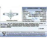 IGI Certified 0.89 Carat (ctw) 14K White Gold Brilliant Marquise Diamond Ladies Bridal Engagement Solitaire Ring