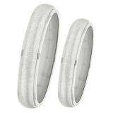 14k White Gold Men's Ladies Unisex Ring Fancy Wedding Band 4MM Dome Grooved and Polished Shiny Comfort Fit (Available in Sizes 4 to 12)