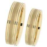 14k Yellow Gold Men's Ladies Unisex Ring Fancy Wedding Band 6MM Flat Grooved & Polished Shiny Comfort Fit (Available in Sizes 4 to 12)