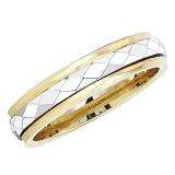14k Yellow Gold Men's Ladies Unisex Ring Fancy Wedding Band 5MM Flat Laser Engraved And Shiny Polished Traditional Fit (Available in Sizes 4 to 12)