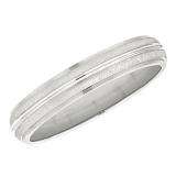 14k White Gold Men's Ladies Unisex Ring Fancy Wedding Band 4MM Domed Plain Shiny Polished Traditional Fit (Available in Sizes 4 to 12)