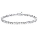 4.16 Carat (Ctw) 18K White Gold Round White Diamond Ladies Tennis Bracelet