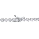 4.16 Carat (Ctw) 18K White Gold Round White Diamond Ladies Tennis Bracelet
