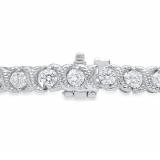 5.00 Carat (Ctw) 14K White Gold Round White Diamond Ladies XO Tennis Bracelet 5 CT