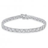 1.23 Carat (Ctw) 18K White Gold Round White Diamond Ladies Tennis Bracelet