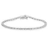 1.00 Carat (Ctw) 14K White Gold Round White Diamond Ladies Tennis Bracelet 1 CT
