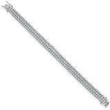 3.50 Carat (Ctw) 14K White Gold Round White Diamond Ladies Three Row Tennis Bracelet 3 1/2 CT