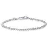 2.00 Carat (Ctw) 14K White Gold Round White Diamond Ladies Tennis Bracelet 2 CT