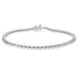 2.00 Carat (Ctw) 14K White Gold Round White Diamond Ladies Tennis Bracelet 2 CT