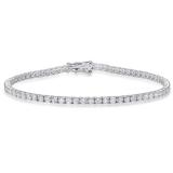 3.00 Carat (Ctw) 14K White Gold Round White Diamond Ladies Tennis Bracelet 3 CT