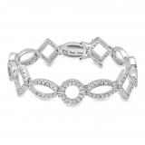 3.50 Carat (ctw) 14K White Gold Round White Diamond Ladies Tennis Bracelet 3 1/2 CT