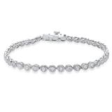1.65 Carat (Ctw) 14K White Gold Round White Diamond Ladies Tennis Bracelet