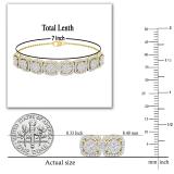 Round White Diamond Cluster Style Filigree Grooved Sides Pendant, Ring & Bracelet Set for Her (2.72 ctw, Color I-J, Clarity I2-I3) in 10K Yellow Gold