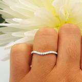 0.19 Carat (ctw) 14K White Gold Round Cut Diamond Ladies Anniversary Wedding Stackable Contour Guard Band
