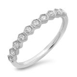 0.23 Carat (ctw) 14K White Gold Round Cut Diamond Ladies Milgrain Stackable Anniversary Wedding Band 1/4 CT