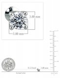 0.25 Carat (ctw) 10K White Gold Round Lab Grown White Diamond Ladies Stud Earrings 1/4 CT