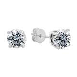 0.50 Carat (ctw) 10K White Gold Round Lab Grown White Diamond Ladies Stud Earrings 1/2 CT