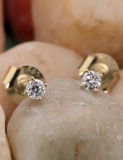 IGI CERTIFIED 0.50 Carat (ctw) 10K Yellow Gold Round Lab Grown Diamond Ladies Stud Earrings 1/2