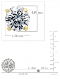 IGI CERTIFIED 0.50 Carat (ctw) 10K Yellow Gold Round Lab Grown Diamond Ladies Stud Earrings 1/2