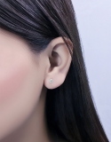 0.50 Carat (ctw) 14K White Gold Round Lab Grown White Diamond Ladies Stud Earrings 1/2 CT