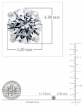 0.50 Carat (ctw) 14K White Gold Round Lab Grown White Diamond Ladies Stud Earrings 1/2 CT