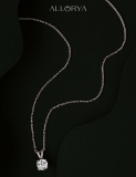 0.25 Ctw Round Solitaire Lab Grown Diamond 4 Prong Pendant with 18 inch Silver Chain, 10K White Gold