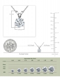 0.25 Ctw Round Solitaire Lab Grown Diamond 4 Prong Pendant with 18 inch Silver Chain, 10K White Gold