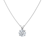 IGI Certified 0.75 Ctw Round Solitaire Lab Grown Diamond 4 Prong Pendant with 18 inch Silver Chain, 10K White Gold