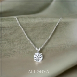 IGI Certified 0.75 Ctw Round Solitaire Lab Grown Diamond 4 Prong Pendant with 18 inch Silver Chain, 10K White Gold