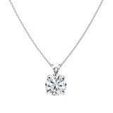 IGI Certified 2.00 Ctw Round Solitaire Lab Grown Diamond 4 Prong Pendant with 18 inch Silver Chain, 10K White Gold