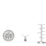0.25 Carat (ctw) 14K White Gold Round Lab Grown White Diamond Ladies Solitaire Pendant 1/4 CT
