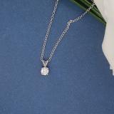 0.25 Carat (ctw) 14K White Gold Round Lab Grown White Diamond Ladies Solitaire Pendant 1/4 CT